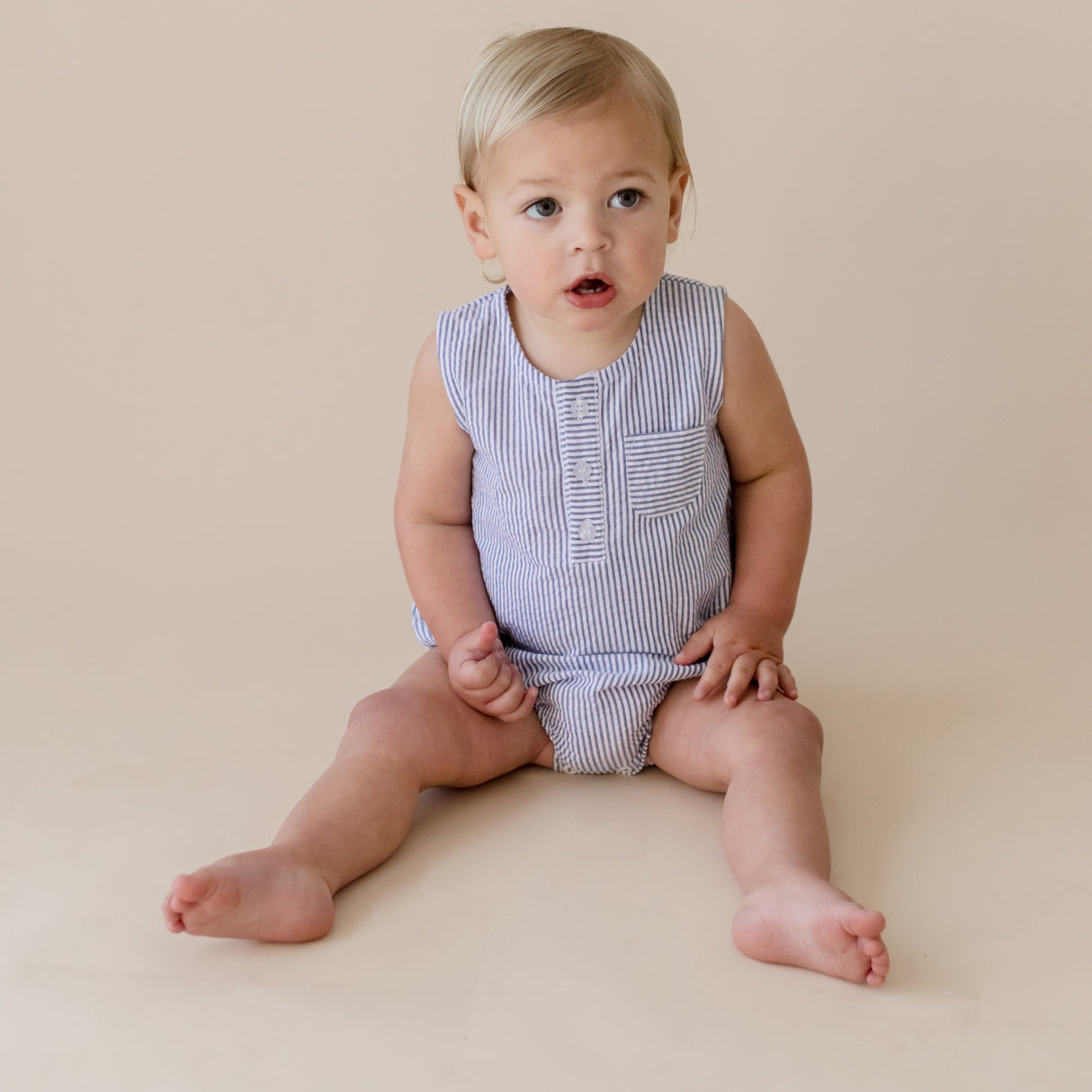 By The Bay Striped Sleeveless Bodysuit