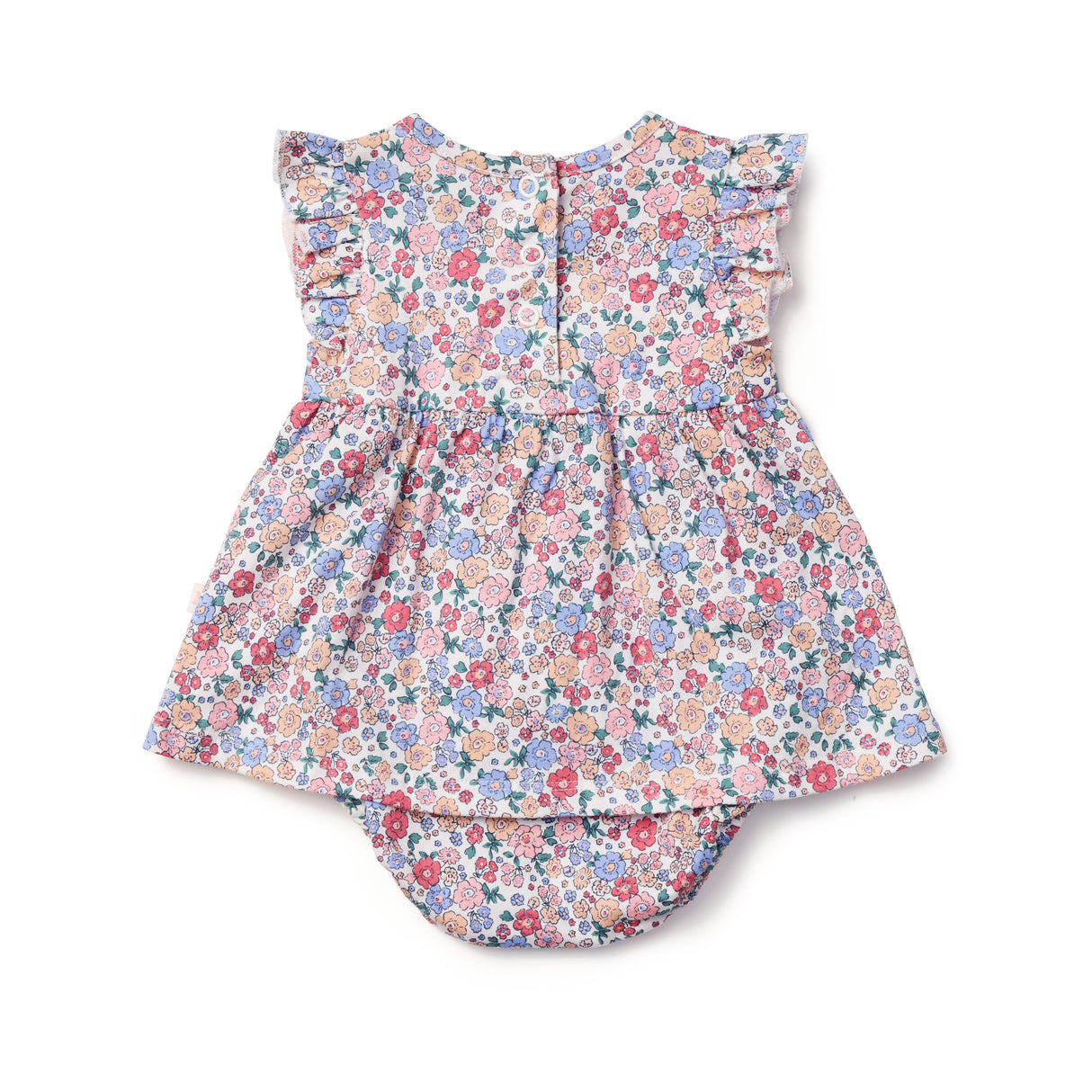 Field of Berries Flutter Sleeve Bodysuit Dress