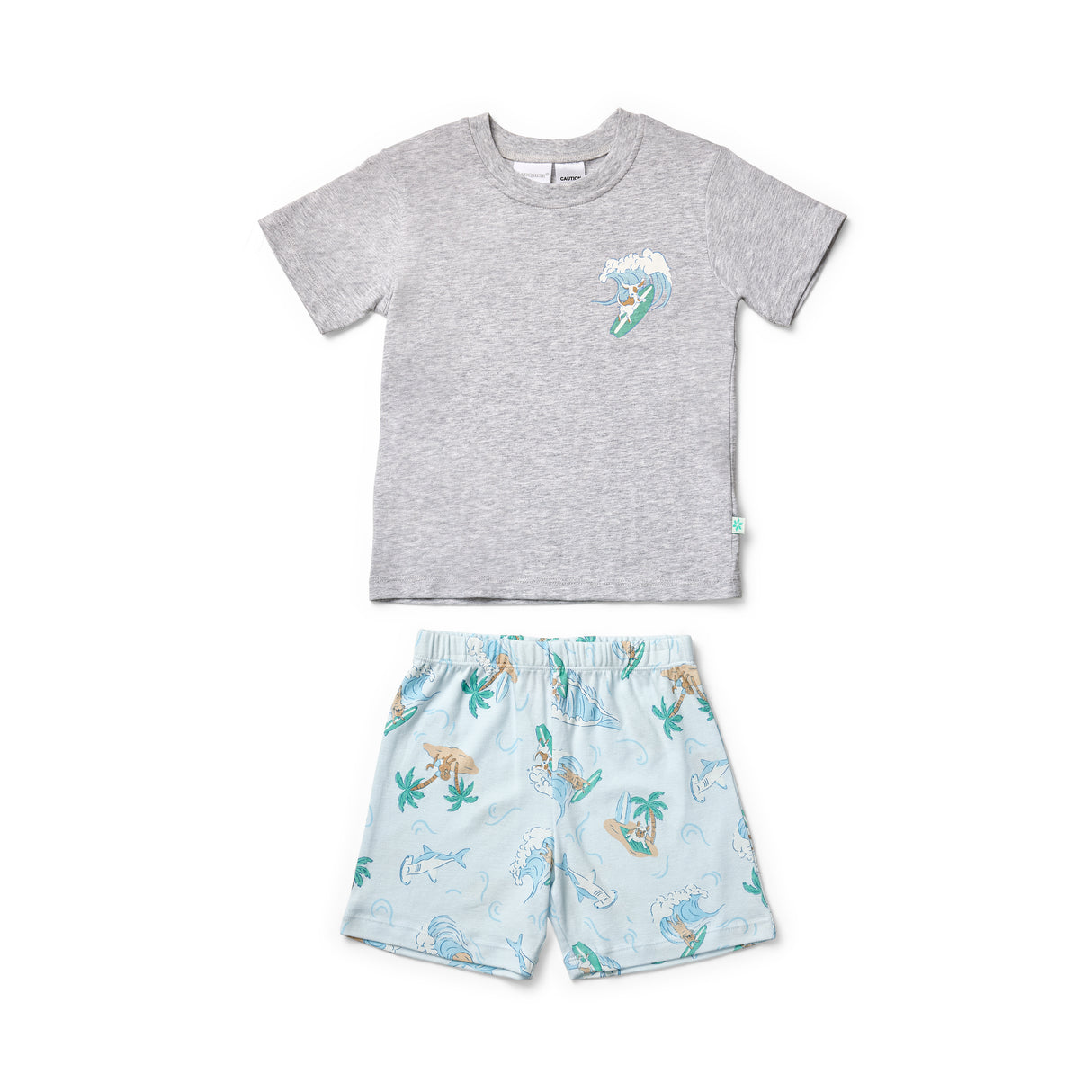 Surfs Up Grey Short Sleeve Pyjama Set