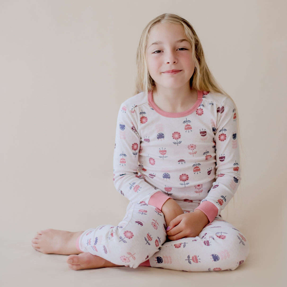 Girls Scandi Flower Pyjamas