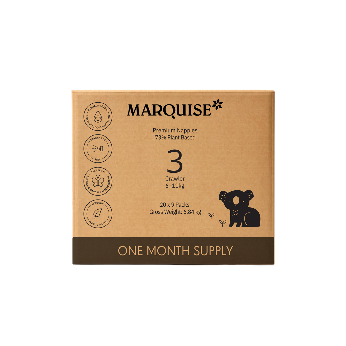 Marquise Hypoallergenic Nappies and Water Wipes Bundle Subscription