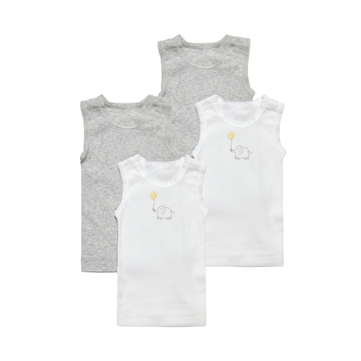 Unisex Elephant Singlet 4 Pack