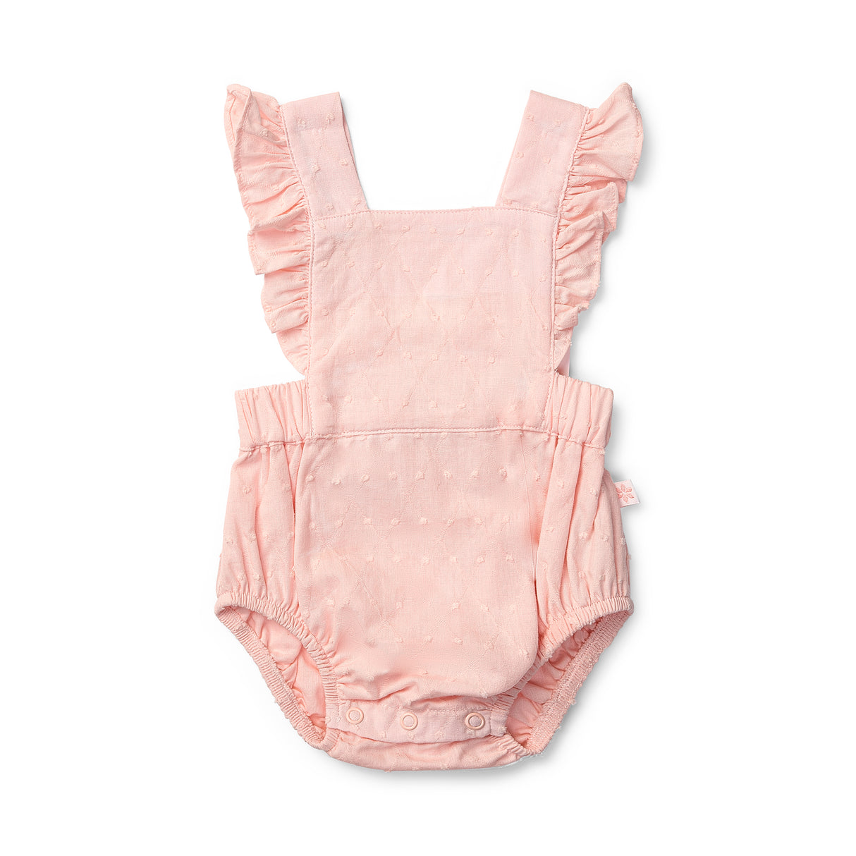 Baby Vacay Pink Woven Frill Bodysuit