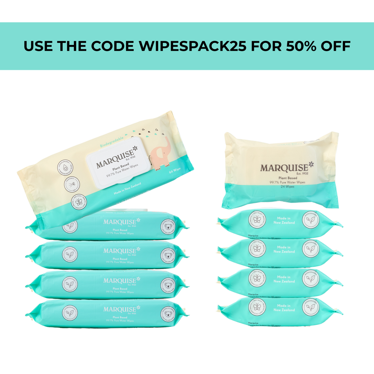 Marquise Eco Water Wipes Starter Pack