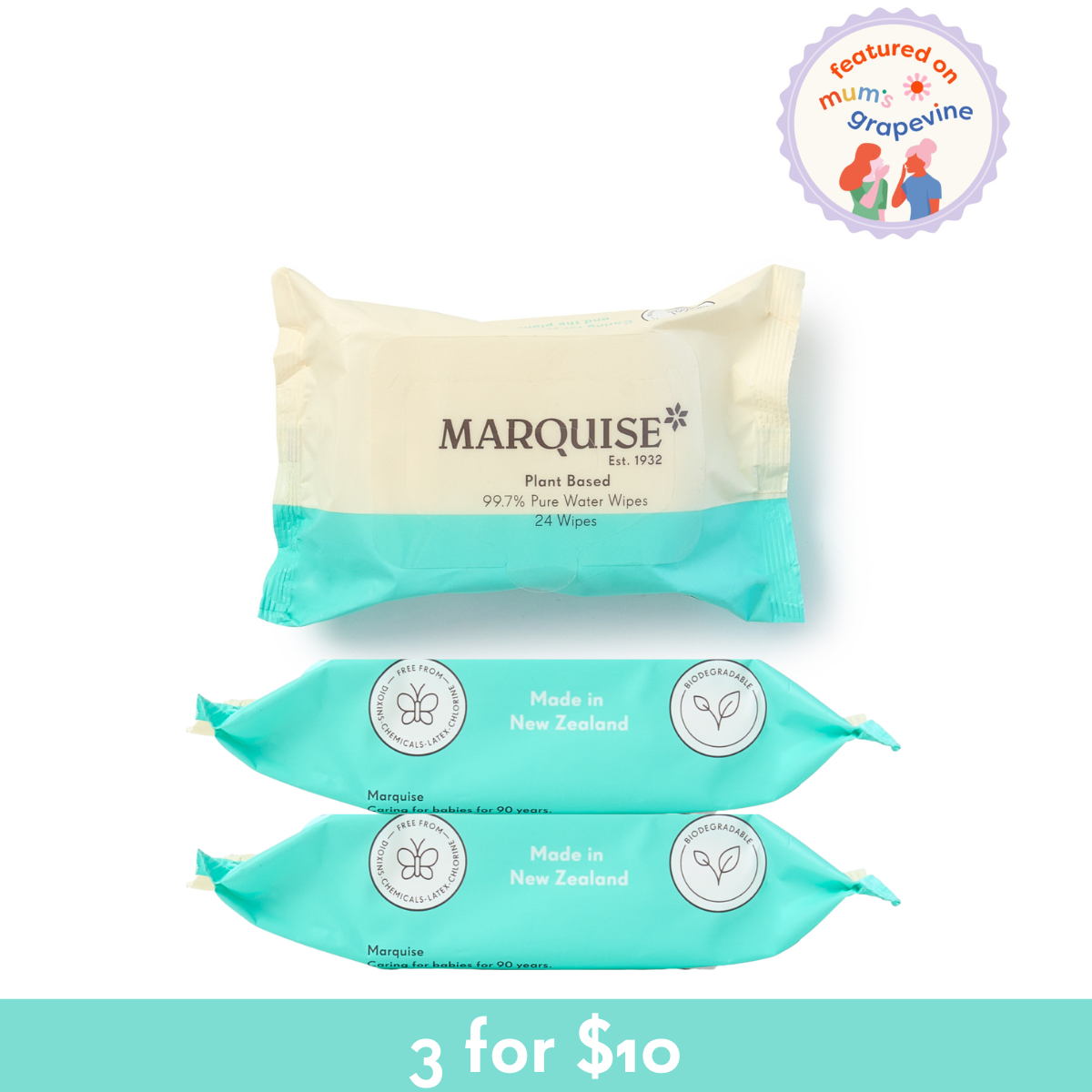 Marquise Eco Travel Water Wipes