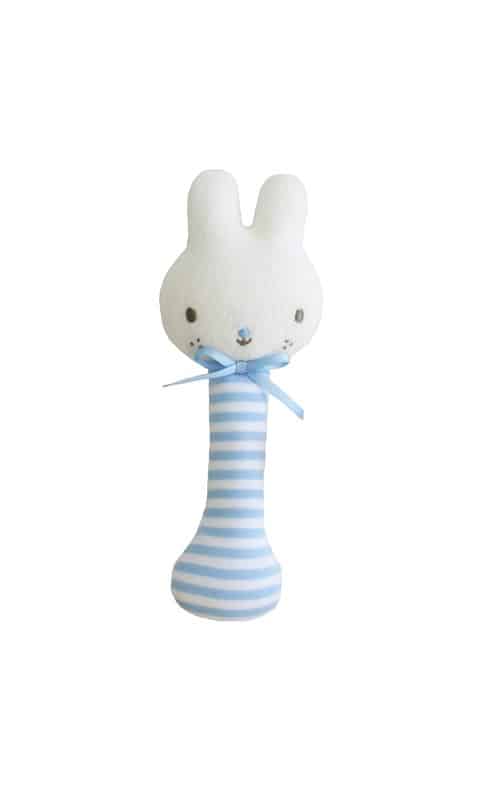 Alimrose Baby Bunny Stick Rattle Blue