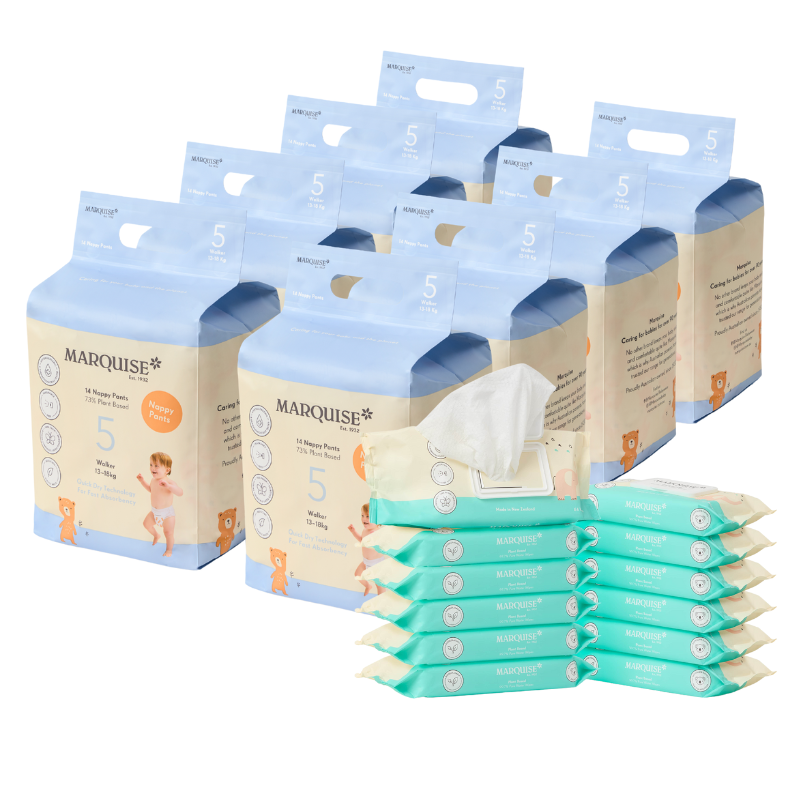 Marquise Hypoallergenic Nappies and Water Wipes Bundle