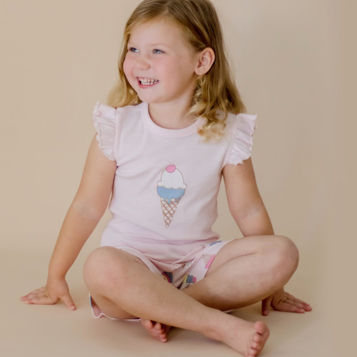 Ice Cream Frill Sleeve Pyjamas