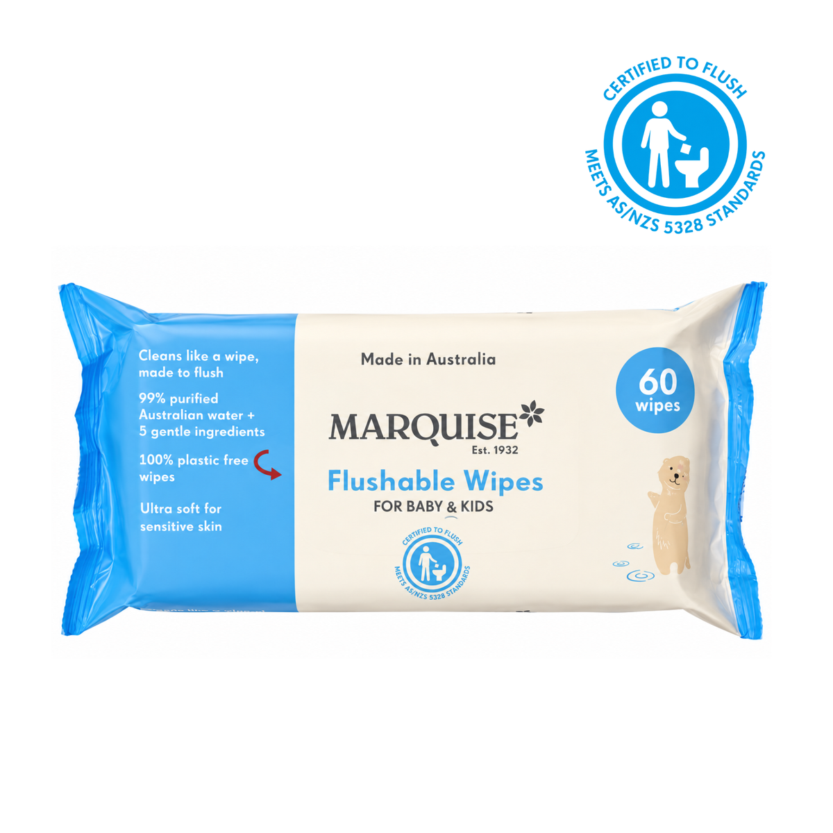 Marquise Flushable Wipes for Baby and Kids