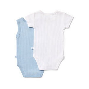 Everyday Essentials Blue & White Mixed Bodysuit 2 Pack