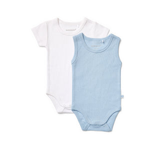 Everyday Essentials Blue & White Mixed Bodysuit 2 Pack