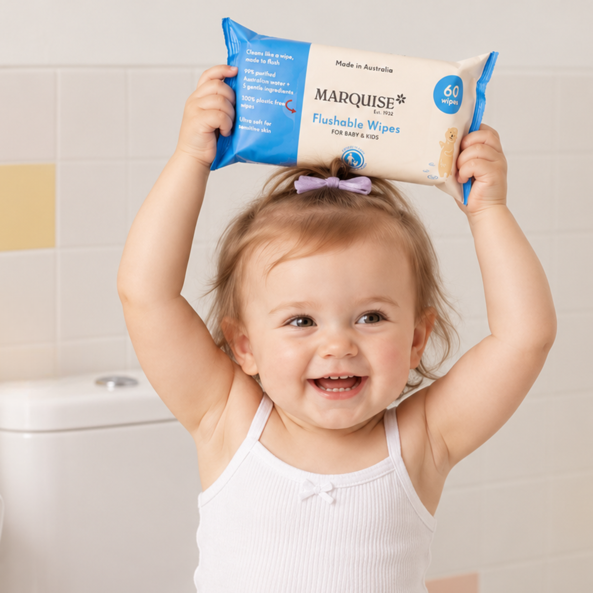 Marquise Flushable Wipes for Baby and Kids