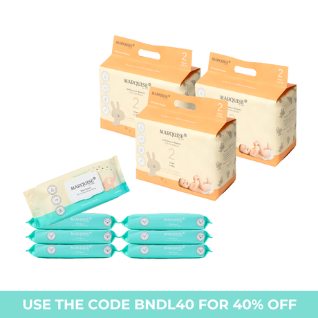 Marquise Hypoallergenic Nappies & Wipes Starter Bundle