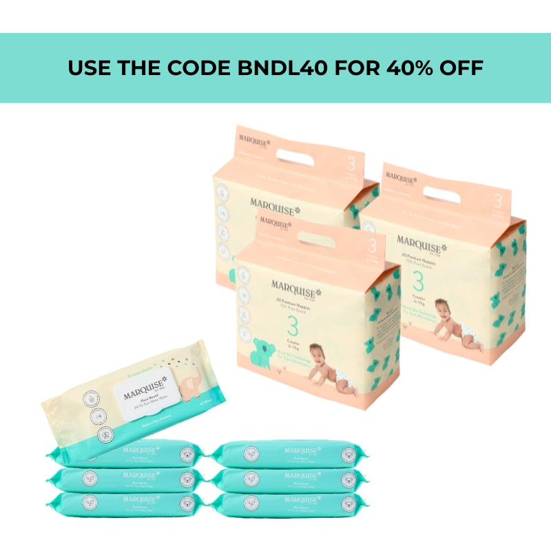 Marquise Hypoallergenic Nappies & Wipes Starter Bundle