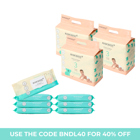 Marquise Hypoallergenic Nappies & Wipes Starter Bundle