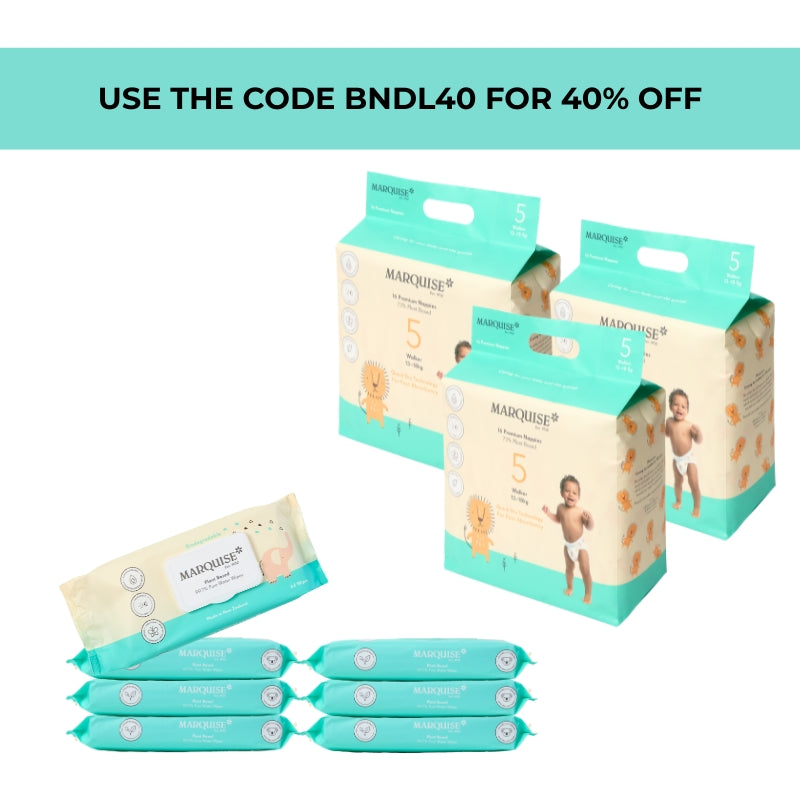 Marquise Hypoallergenic Nappies & Wipes Starter Bundle