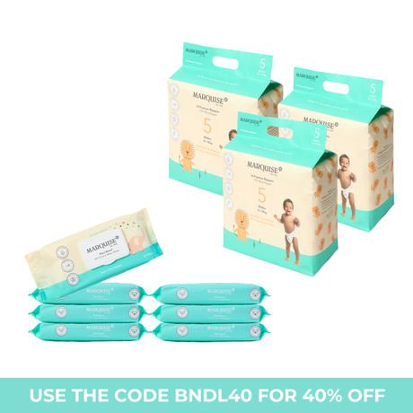 Marquise Hypoallergenic Nappies & Wipes Starter Bundle