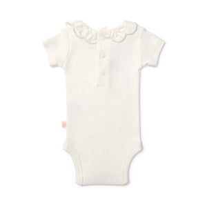 Scalloped Collar Vanilla Bodysuit
