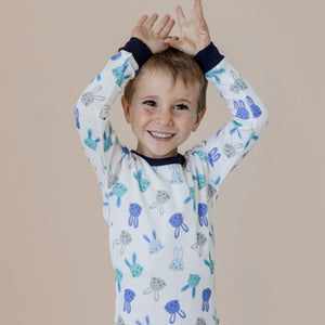 Boys Pyjamas & Navy Dressing Gown 3 Pack