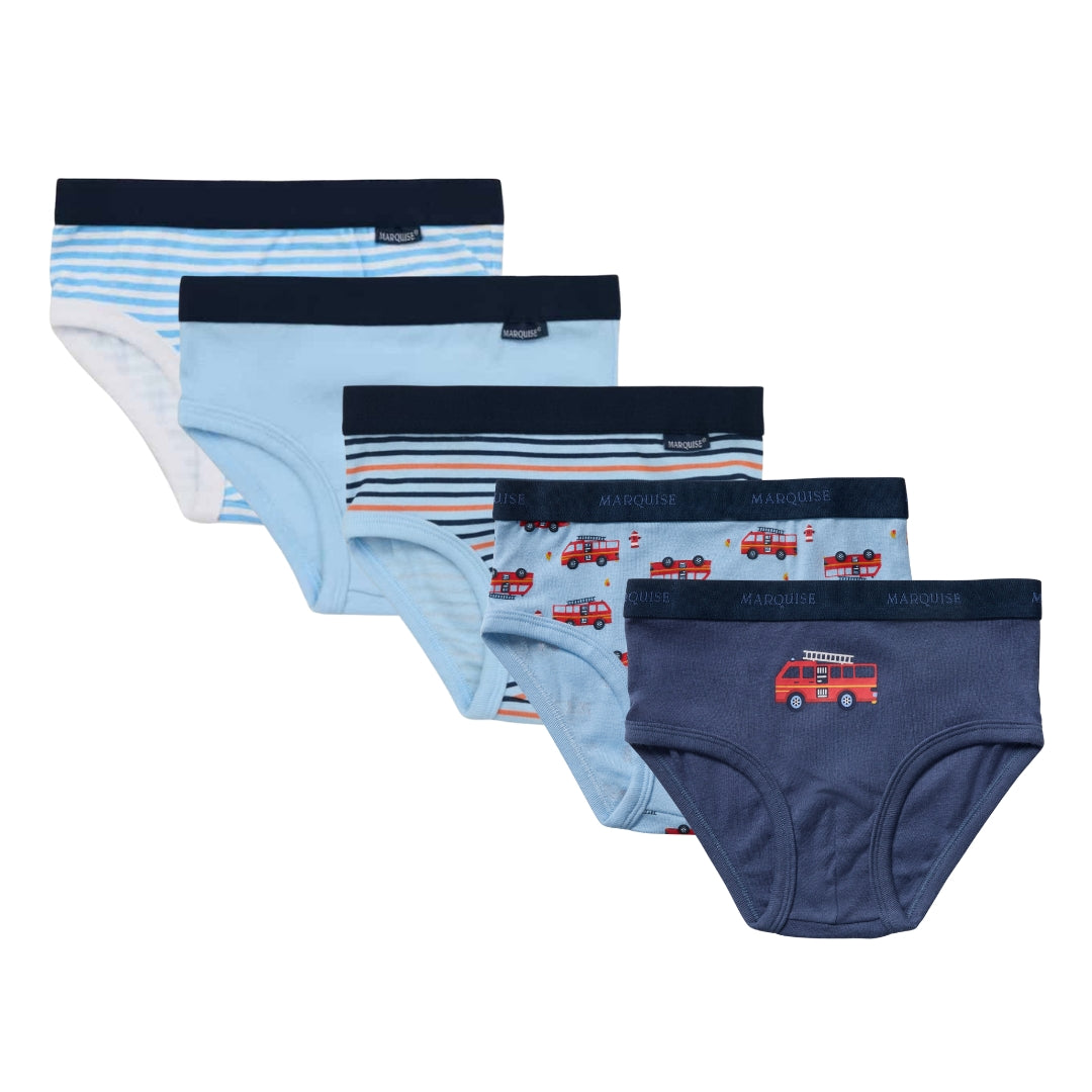Boys Fire Truck & Stripes Underwear 5 Pack