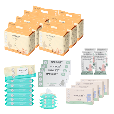 Marquise Hypoallergenic Nappies & Wipes Deluxe Bundle