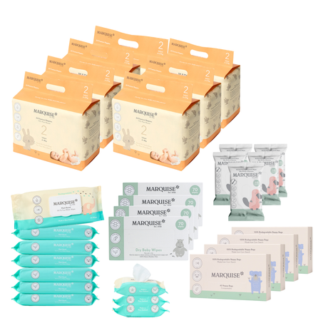 Marquise Hypoallergenic Nappies & Wipes Deluxe Bundle
