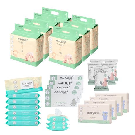 Marquise Hypoallergenic Nappies & Wipes Deluxe Bundle