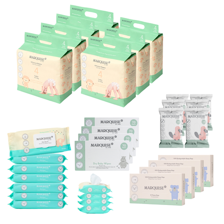 Marquise Hypoallergenic Nappies & Wipes Deluxe Bundle