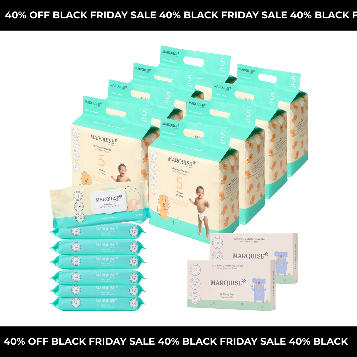 Black Friday Nappies & Wipes 1 Month Supply Pack