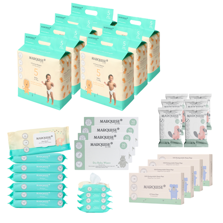 Marquise Hypoallergenic Nappies & Wipes Deluxe Bundle