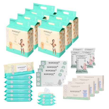 Marquise Hypoallergenic Nappies & Wipes Deluxe Bundle