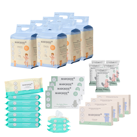 Marquise Hypoallergenic Nappies & Wipes Deluxe Bundle