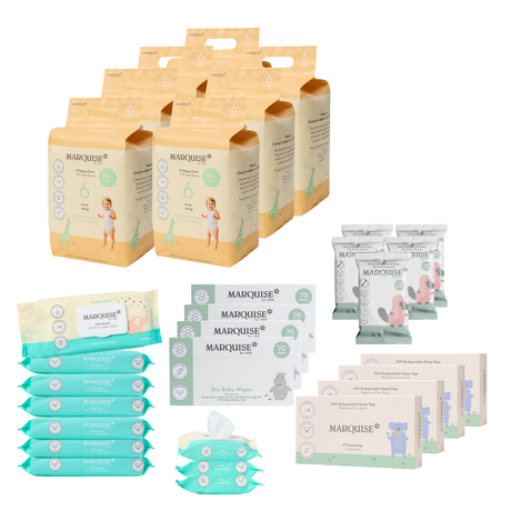 Marquise Hypoallergenic Nappies & Wipes Deluxe Bundle
