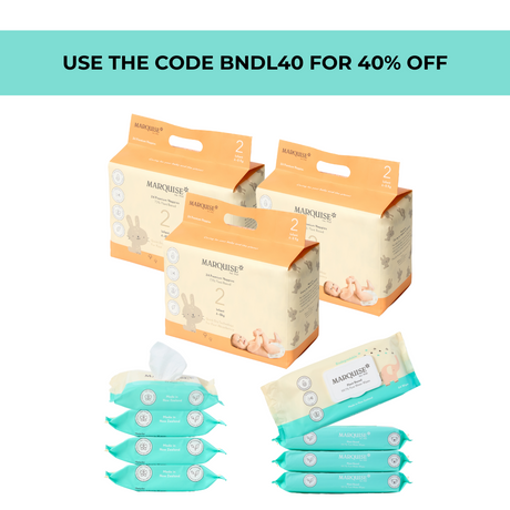 Marquise Hypoallergenic Nappies & Wipes Starter Bundle