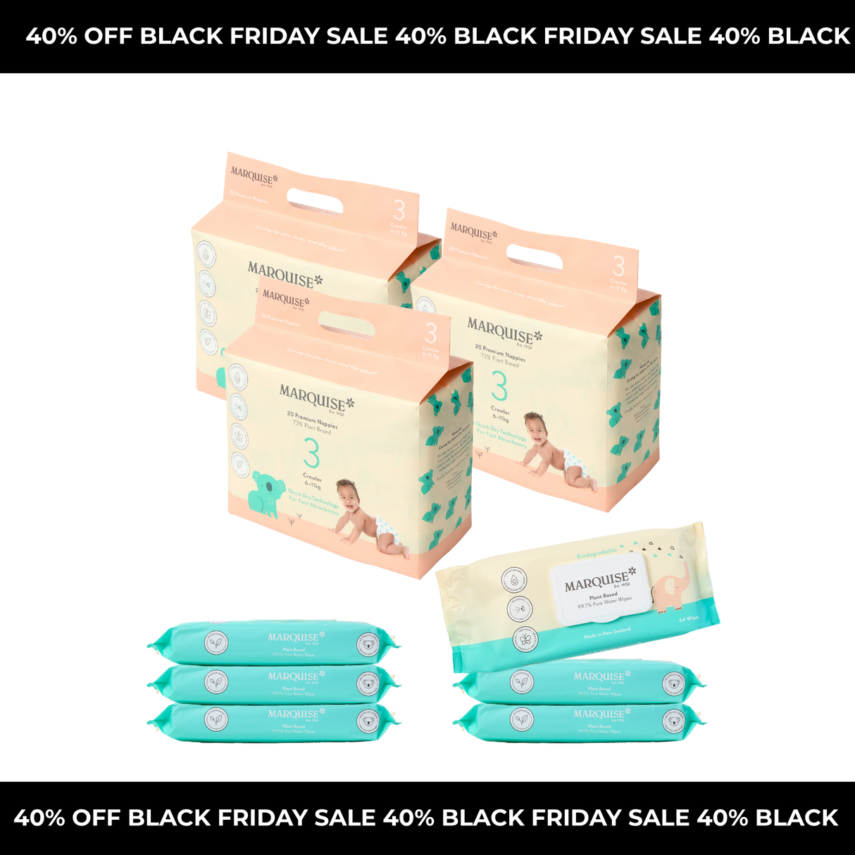 Black Friday Sale Nappies & Wipes Starter Bundle