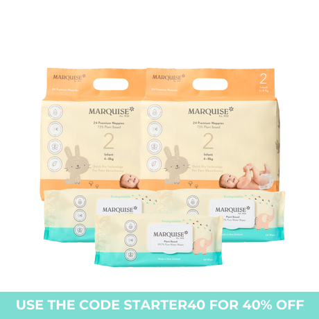 Marquise Hypoallergenic Nappies & Wipes Starter Pack