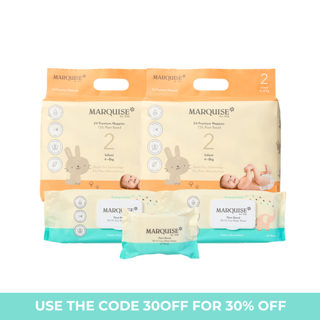 Marquise Hypoallergenic Nappies & Wipes Starter Pack