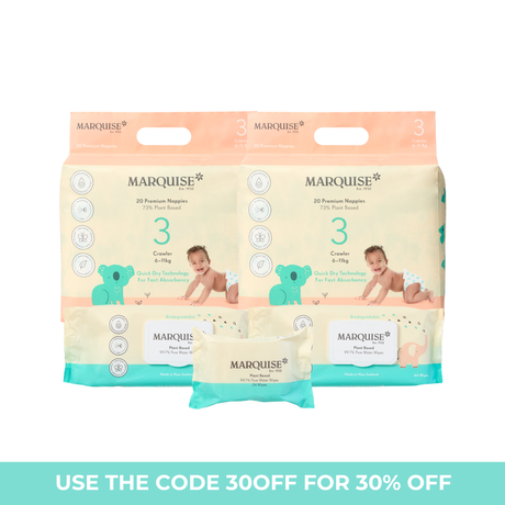 Marquise Hypoallergenic Nappies & Wipes Starter Pack