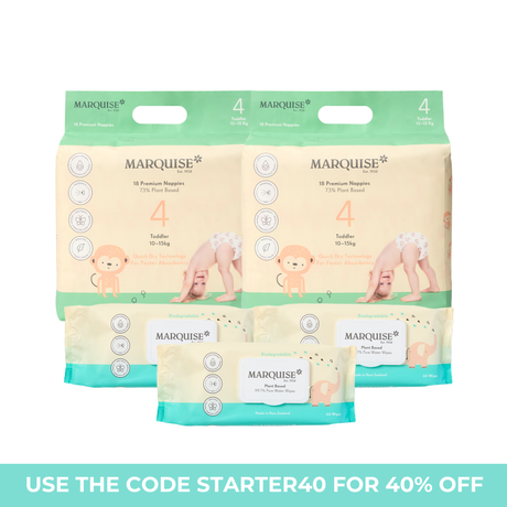 Marquise Hypoallergenic Nappies & Wipes Starter Pack
