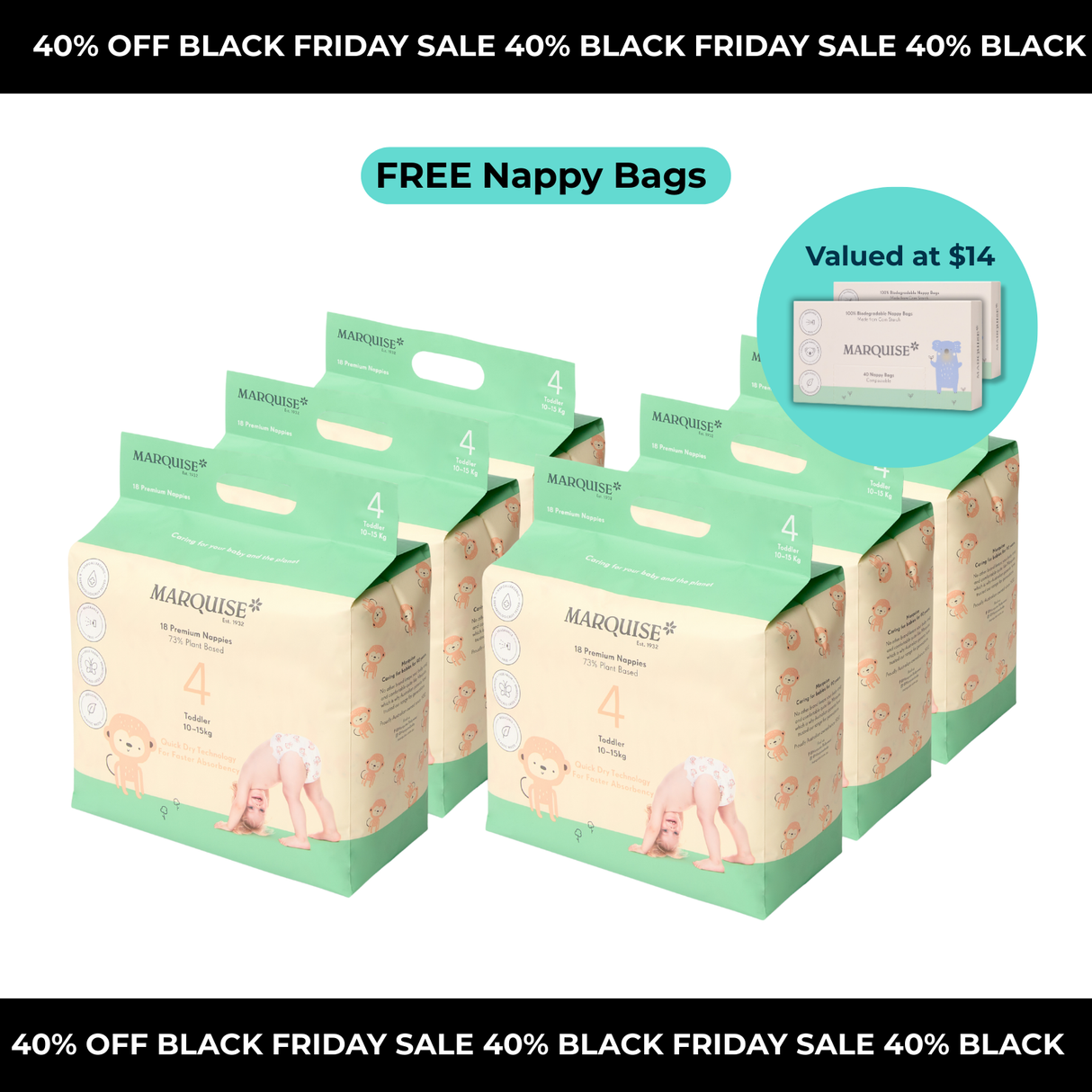 Black Friday Marquise Hypoallergenic Nappies