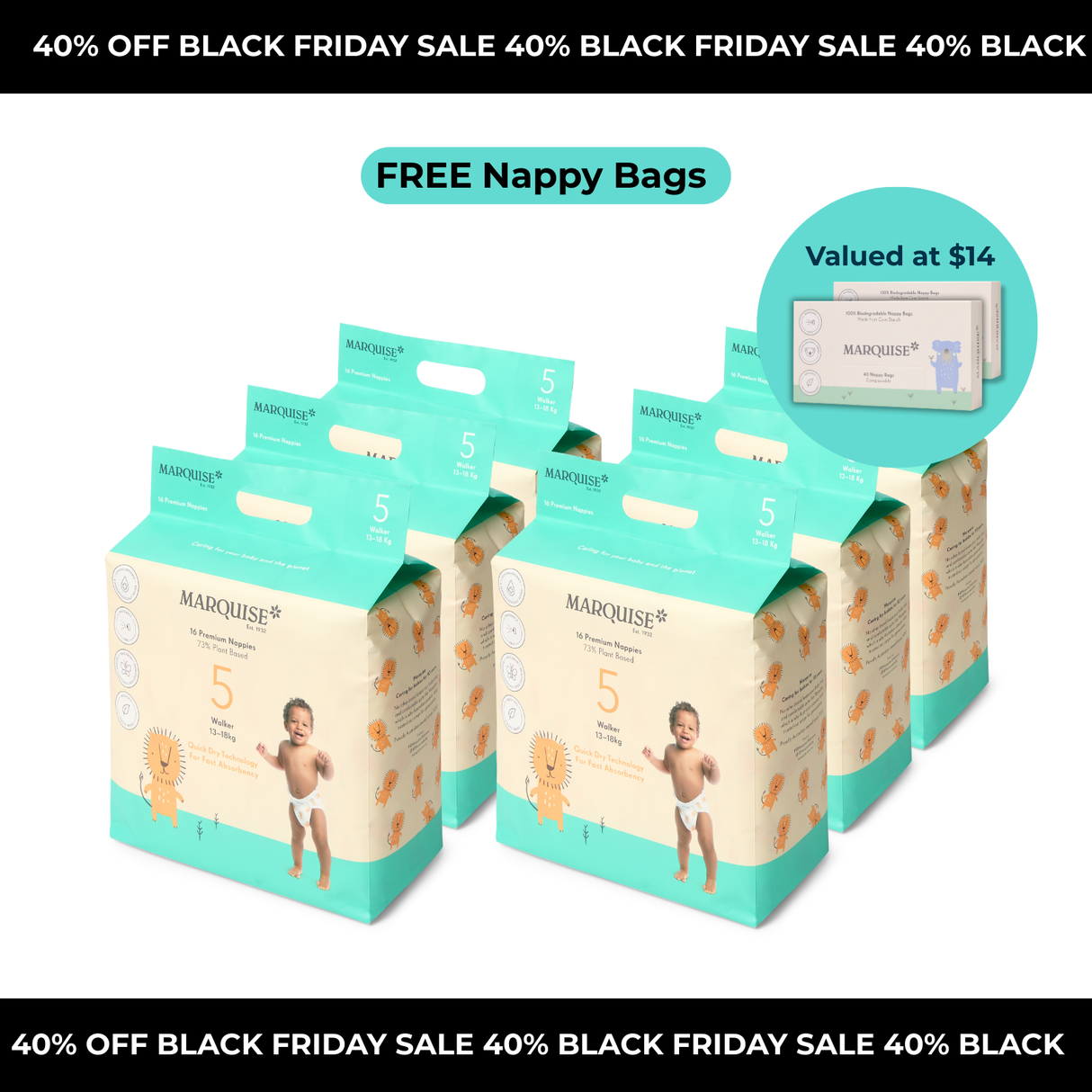 Black Friday Marquise Hypoallergenic Nappies