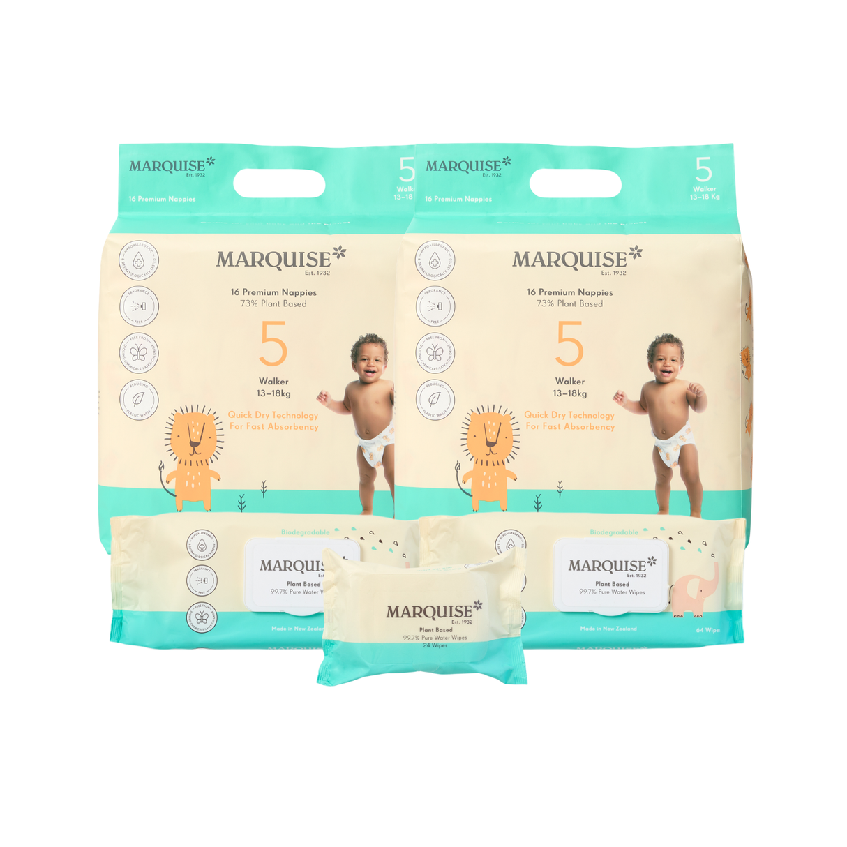 Marquise Hypoallergenic Nappies & Wipes Starter Pack