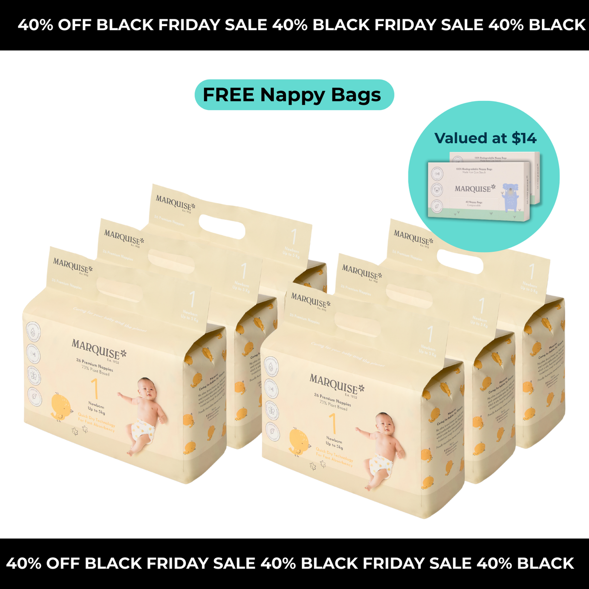 Black Friday Marquise Hypoallergenic Nappies