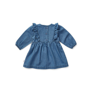 Floral Embroidered Chambray Dress
