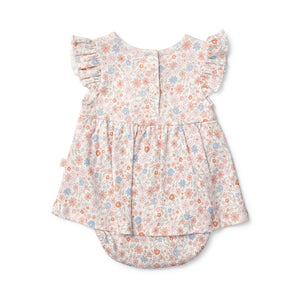 Summer Petals Frill Sleeve Bodysuit Dress
