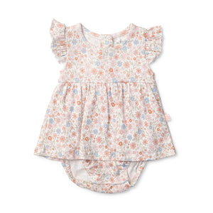 Summer Petals Frill Sleeve Bodysuit Dress