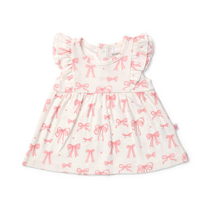Little Bows Frill Sleeve Top & Bloomer Set