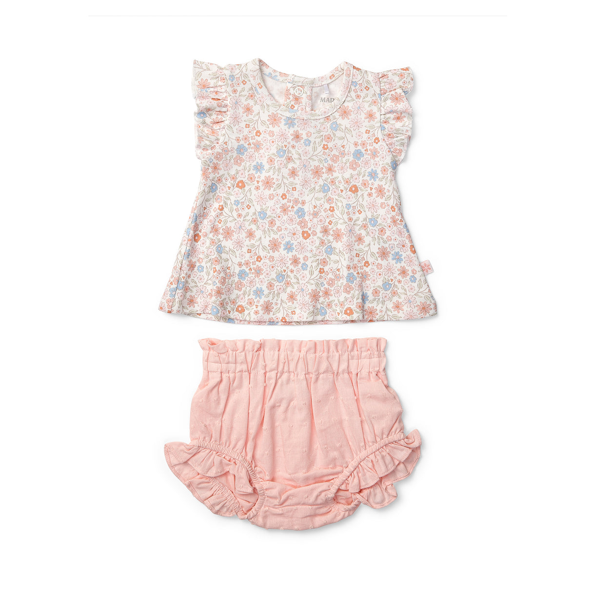 Summer Petals Frill Sleeve Top & Woven Bloomer Set