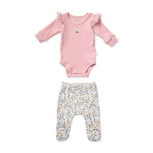 Meadows Frill Bodysuit & Footed Legging Set