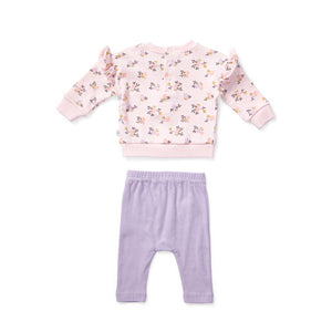 Floral Hearts Frill Jumper & Rib Legging Set
